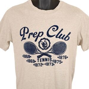 Hawke & Dumar T Shirt Mens Size Medium Beige Tennis Prep Club